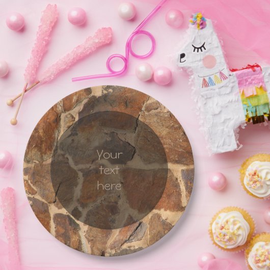 Assiettes En Carton Motif chaud de Stonewall d'or tout texte (Fête)