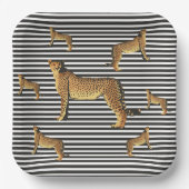 Assiettes En Carton Motif Cheetah Et Stripe (Recto)