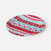 Assiettes En Carton Motif Chevron Rouge et Bleu Noël (Angle)