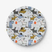 Assiettes En Carton Motif chien mignon Doodle (Devant)