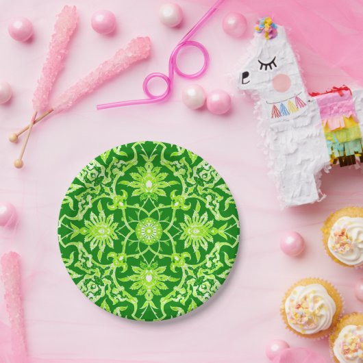 Assiettes En Carton Motif chinois Art Nouveau - Emerald Green (Fête)