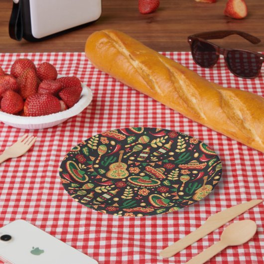Assiettes En Carton Motif Cinco De Mayo Mexicain (Pique-nique)