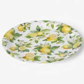 Assiettes En Carton Motif citron, Fleurs de citron, Feuilles, Citrus (Angle)