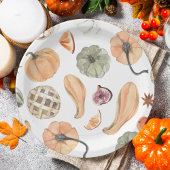 Assiettes En Carton Motif Citrouille couleur aquarelle | Vibes d'autom