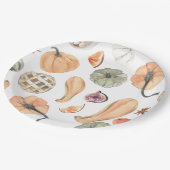 Assiettes En Carton Motif Citrouille couleur aquarelle | Vibes d'autom (Angle)