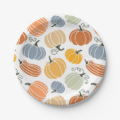 Assiettes En Carton Motif Citrouille d'automne coloré (Devant)