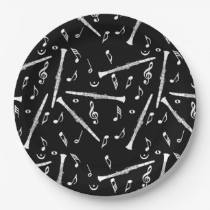 Assiettes En Carton Motif Clarinet Music Note