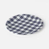 Assiettes En Carton Motif classique bleu marine et blanc (Angle)