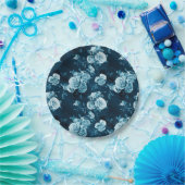 Assiettes En Carton Motif classique de rose de bleu (Fête)