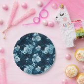 Assiettes En Carton Motif classique de rose de bleu (Fête)