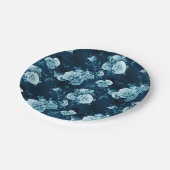 Assiettes En Carton Motif classique de rose de bleu (Angle)