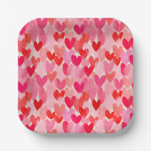 Assiettes En Carton Motif coeurs multiples Saint-Valentin Amour (Recto)