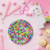 Assiettes En Carton Motif coloré de casse-tête (Fête)