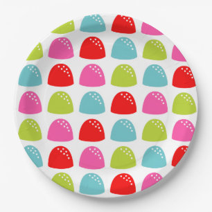 Assiettes En Carton Motif Coloré de Gomme en Forme de Goutte - Design