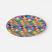 Assiettes En Carton Motif coloré de puzzle (Angle)