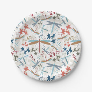Assiettes En Carton Motif coloré multi de libellules
