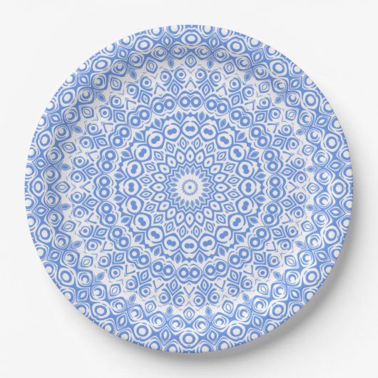 Assiettes En Carton Motif Cornflower Blue Mandala (Devant)