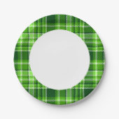 Assiettes En Carton Motif couleur verte À damiers (Devant)