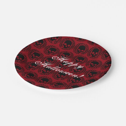 Assiettes En Carton Motif crâne Élégant Amusement Halloween Goth N'imp (Angle)