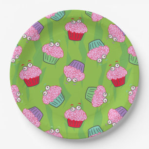 Assiettes En Carton Motif Cupcake Cerveau Zombie