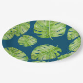 Assiettes En Carton Motif Cute Chic Banane feuille bleu vert (Angle)