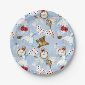 Assiettes En Carton Motif d'Alice du pays des merveilles