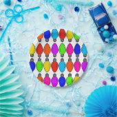 Assiettes En Carton Motif d'ampoules de Noël (Fête)