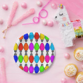 Assiettes En Carton Motif d'ampoules de Noël (Fête)