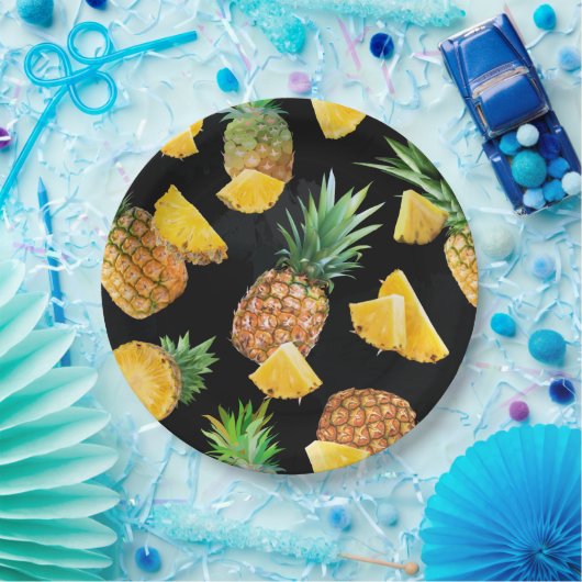 Assiettes En Carton Motif d'ananas 8 (Fête)