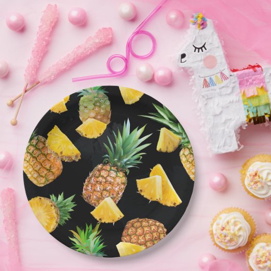 Assiettes En Carton Motif d'ananas 8 (Fête)