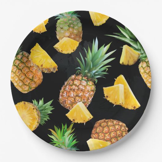 Assiettes En Carton Motif d'ananas 8 (Devant)