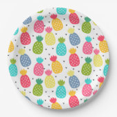 Assiettes En Carton Motif d'ananas coloré amusant (Devant)