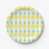 Assiettes En Carton Motif d'ananas jaune et vert brillant (Devant)