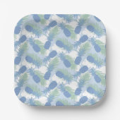 Assiettes En Carton Motif d'ananas pastel tropical (Recto)