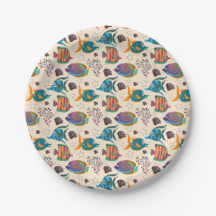 Assiettes En Carton Motif d'animaux aquatiques vie sous-marine océan