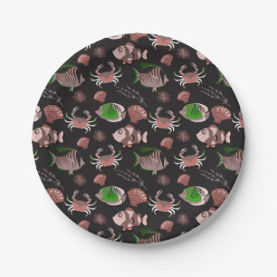 Assiettes En Carton Motif d'animaux aquatiques vie sous-marine océan