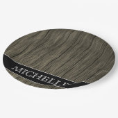 Assiettes En Carton Motif d'apparence en bois rustique + plaque de pap (Angle)