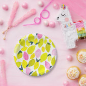 Assiettes En Carton Motif d'aquarelle citron (Fête)