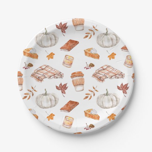 Assiettes En Carton Motif d'aquarelle confortable Autumn Essentials (Devant)