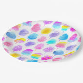 Assiettes En Carton Motif d'aquarelle couleur Coton Candy (Angle)