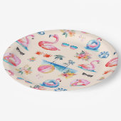 Assiettes En Carton Motif d'aquarelle d'été Tropical (Angle)