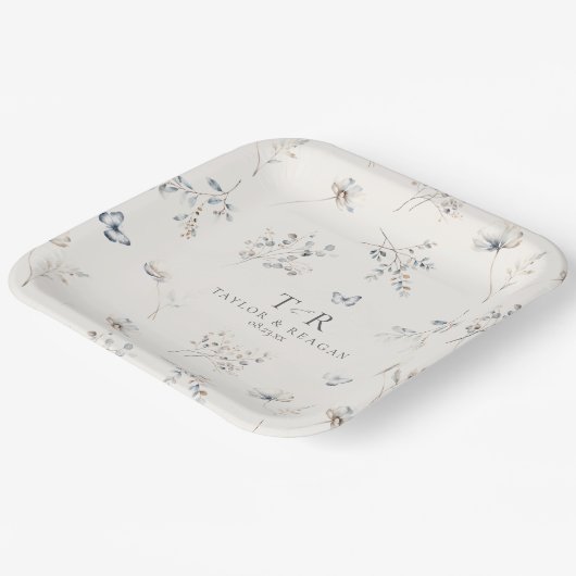 Assiettes En Carton Motif d'aquarelle Fleur sauvage Delicate ID1102 (Angulaire)