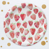 Assiettes En Carton Motif d'aquarelle fraise