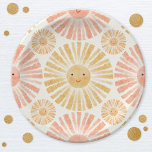 Assiettes En Carton Motif d'aquarelle Little Sunshine<br><div class="desc">Un heureux motif jaune aquarelle sur un arrière - plan crème douce pour une adorable fête. Art original de Nic Squirrell.</div>