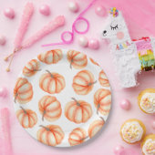 Assiettes En Carton Motif d'aquarelle orange Citrouille Halloween Auto (Fête)