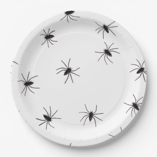 Assiettes En Carton Motif d'araignée d'Halloween (Devant)