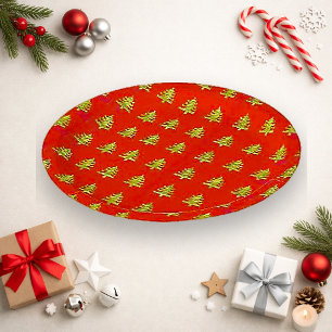 Assiettes En Carton Motif d'arbre de Noël or rouge festif