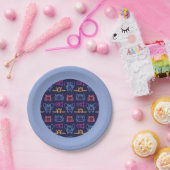 Assiettes En Carton Motif d'arrière-plan Batwheel™ Neon (Fête)