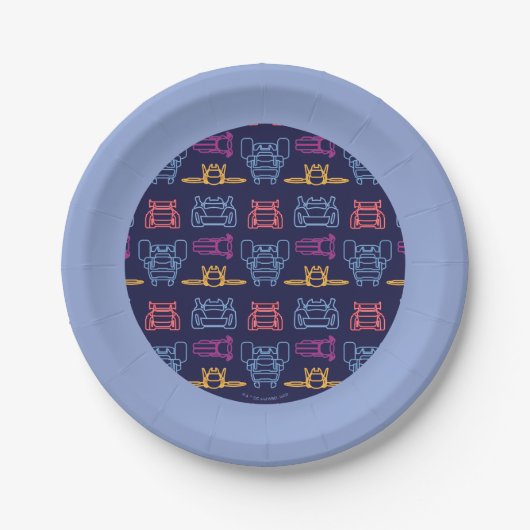Assiettes En Carton Motif d'arrière-plan Batwheel™ Neon (Devant)
