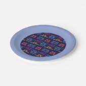 Assiettes En Carton Motif d'arrière-plan Batwheel™ Neon (Angle)